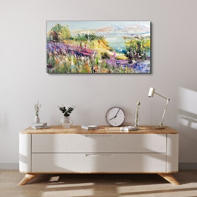 Canvas schilderij Kleurrijk kustlandschap