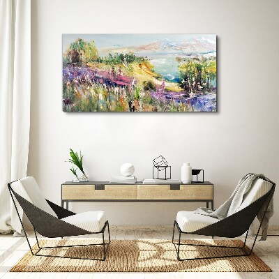 Canvas schilderij Kleurrijk kustlandschap