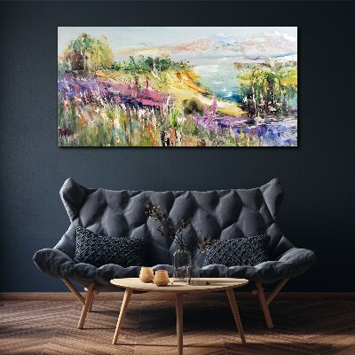 Canvas schilderij Kleurrijk kustlandschap