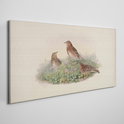 Foto op canvas Vogels tegen een achtergrond van bloemen