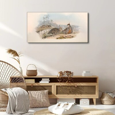 Foto op canvas Eenden tegen een tropische achtergrond