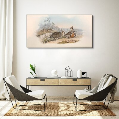 Foto op canvas Eenden tegen een tropische achtergrond