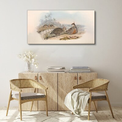 Foto op canvas Eenden tegen een tropische achtergrond