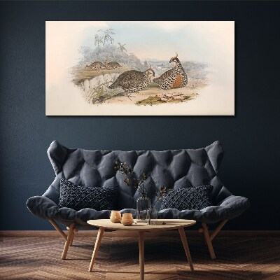 Foto op canvas Eenden tegen een tropische achtergrond