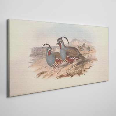 Canvas schilderij Vogels in het landschap
