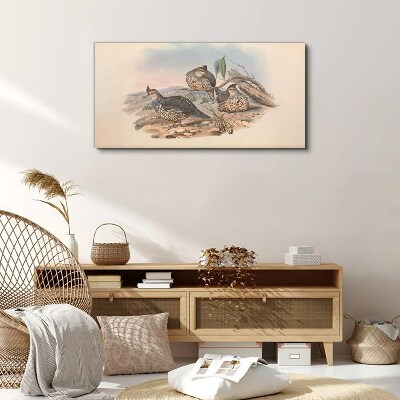 Schilderij op doek Vreedzaam vogelleven op het strand