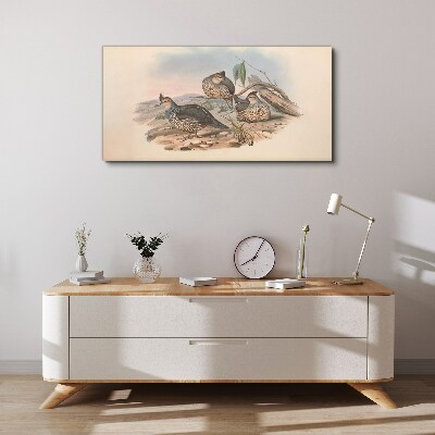 Schilderij op doek Vreedzaam vogelleven op het strand