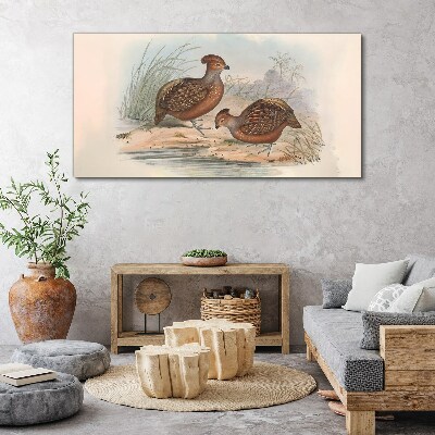 Foto op canvas Een vredig landschap met vogels