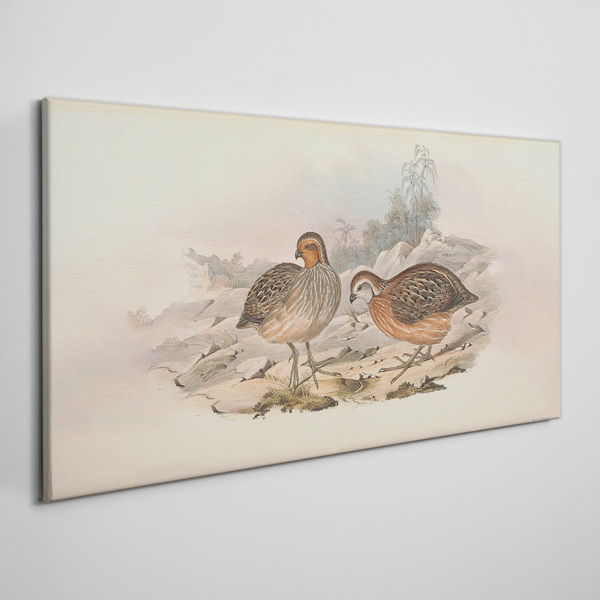 Canvas schilderij Een paar vogels op een delicate achtergrond