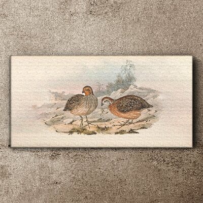 Canvas schilderij Een paar vogels op een delicate achtergrond