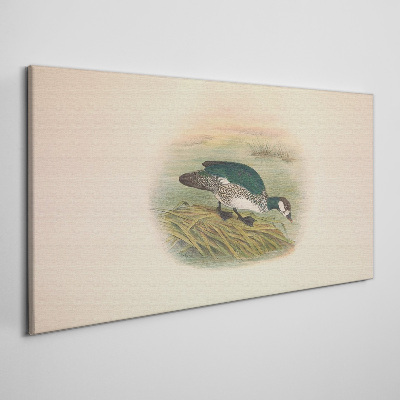 Canvas schilderij Een vogel op een waterachtergrond