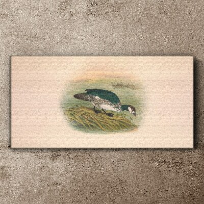 Canvas schilderij Een vogel op een waterachtergrond