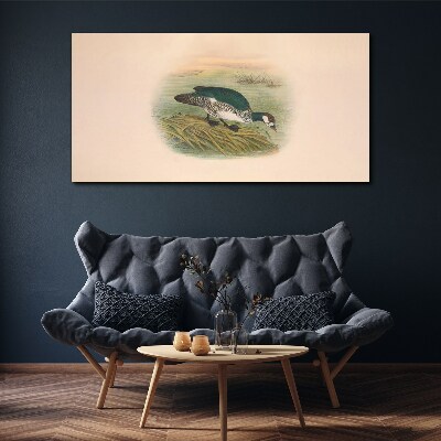 Canvas schilderij Een vogel op een waterachtergrond