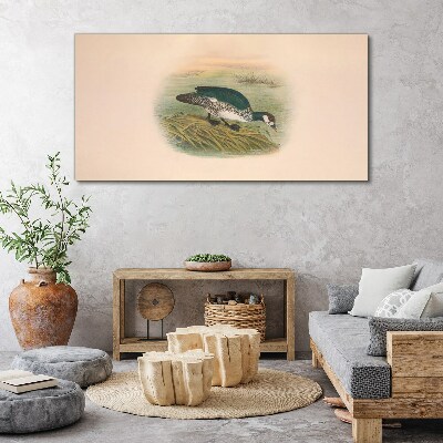 Canvas schilderij Een vogel op een waterachtergrond