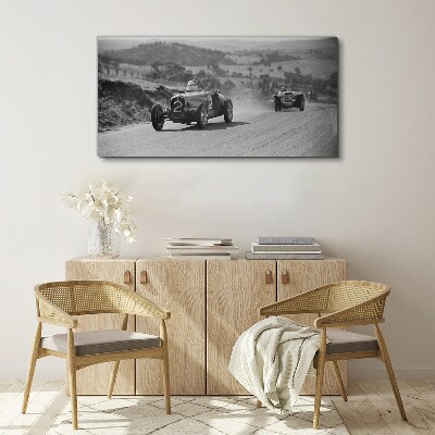 Schilderij op doek Racesensatie uit de jaren 50.