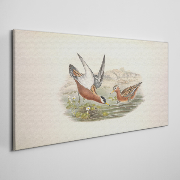 Schilderij op doek Vogels over het water