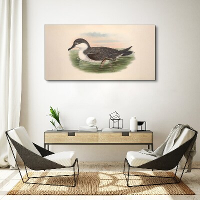 Foto op canvas Een vogel op een waterachtergrond
