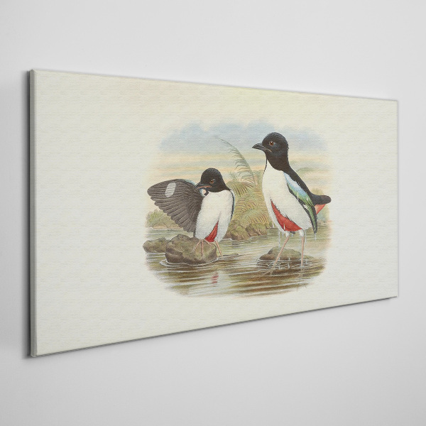Canvas schilderij Vogels over het water