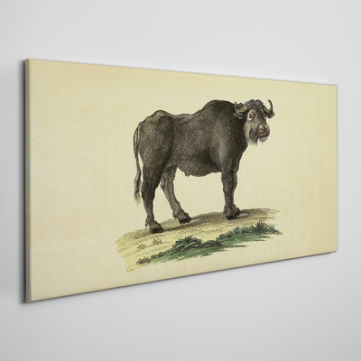 Foto op canvas Buffel tegen een natuurlijke achtergrond