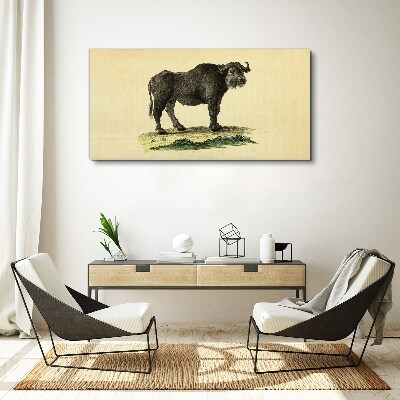 Foto op canvas Buffel tegen een natuurlijke achtergrond