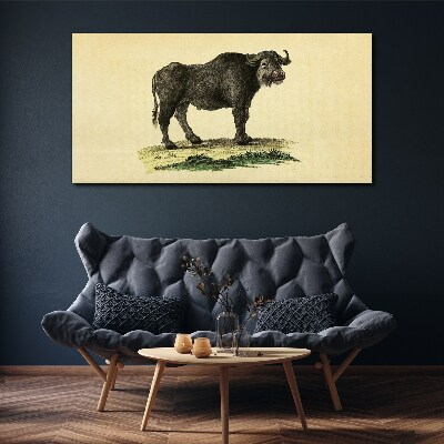 Foto op canvas Buffel tegen een natuurlijke achtergrond