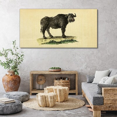 Foto op canvas Buffel tegen een natuurlijke achtergrond