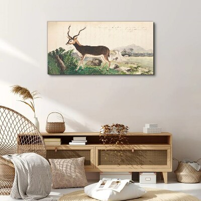 Canvas schilderij Antilope tegen het landschap