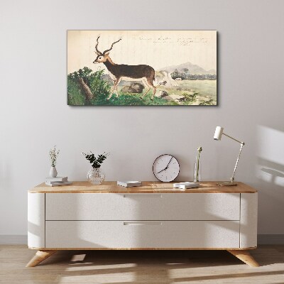 Canvas schilderij Antilope tegen het landschap