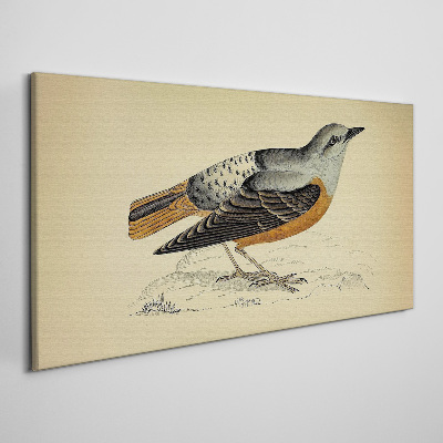 Canvas schilderij Een vogel in pasteltinten
