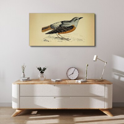 Canvas schilderij Een vogel in pasteltinten