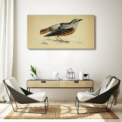 Canvas schilderij Een vogel in pasteltinten