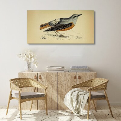 Canvas schilderij Een vogel in pasteltinten