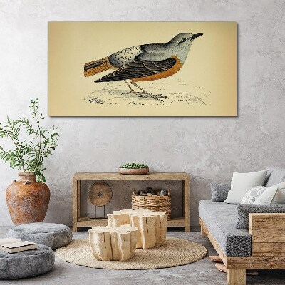 Canvas schilderij Een vogel in pasteltinten