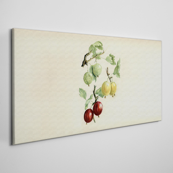 Schilderij op doek Fruit op een pastelachtergrond