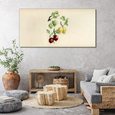 Schilderij op doek Fruit op een pastelachtergrond