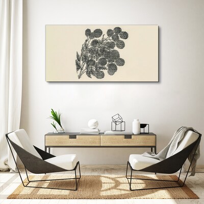 Foto op canvas Bloemenmotief in zwart-wit