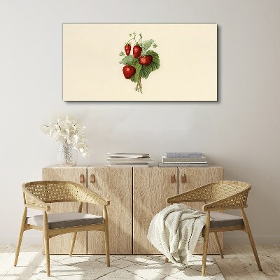 Schilderij op doek Aardbeienboeket op een lichte achtergrond