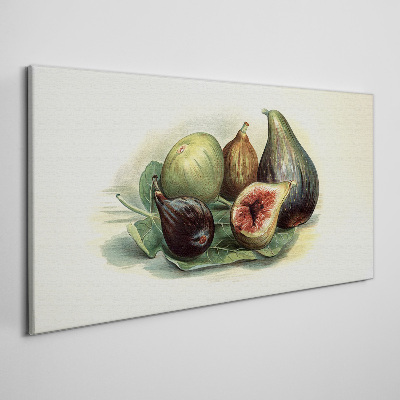 Canvas schilderij Vijgenfruit op een blad