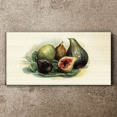 Canvas schilderij Vijgenfruit op een blad