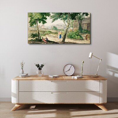 Canvas schilderij Een scène uit het oude leven