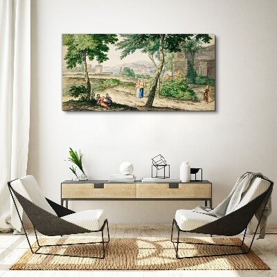 Canvas schilderij Een scène uit het oude leven