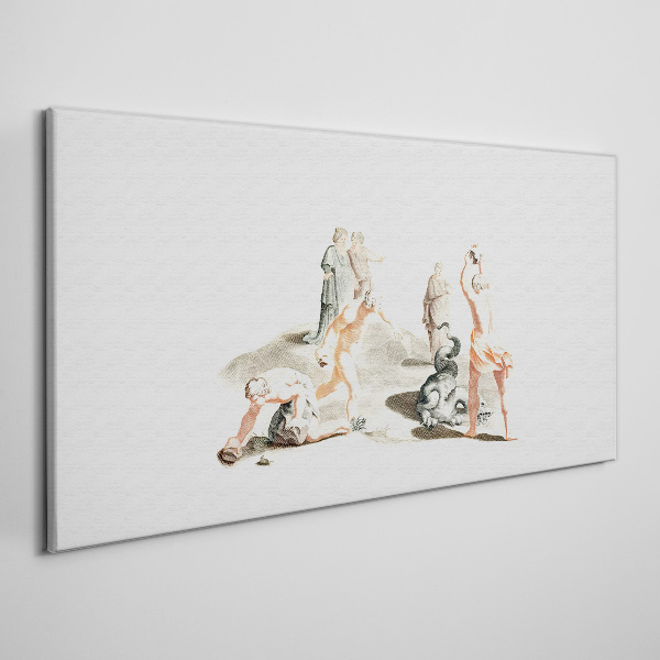 Canvas schilderij Mythologische scène in pasteltinten