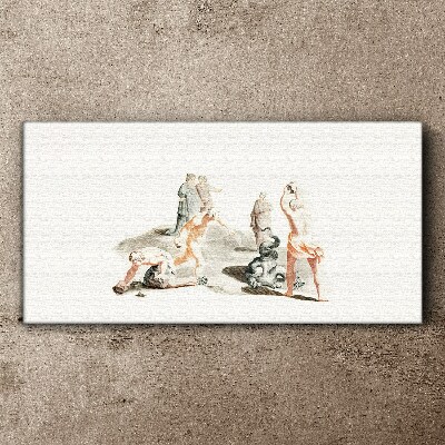 Canvas schilderij Mythologische scène in pasteltinten