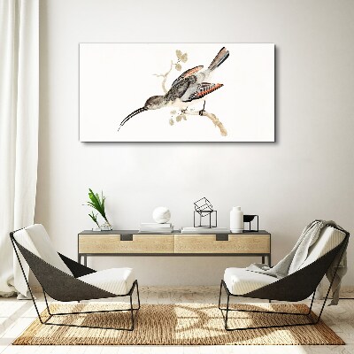 Foto op canvas Een vogel op een tak