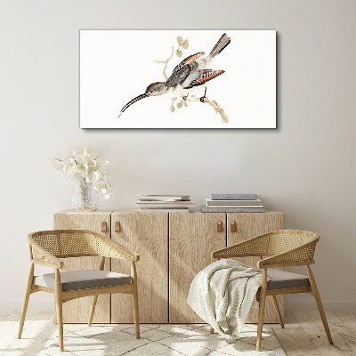 Foto op canvas Een vogel op een tak