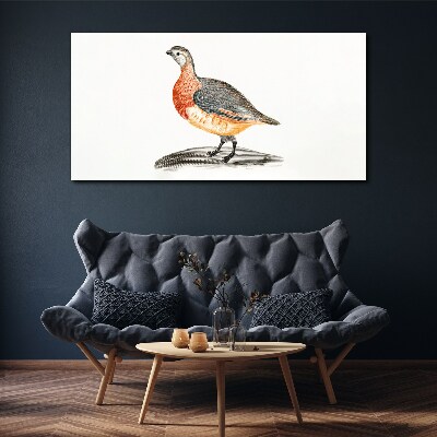 Canvas schilderij Een vrolijke vogel op een witte achtergrond