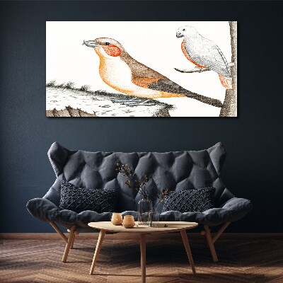 Foto op canvas Vogelduet op een tak