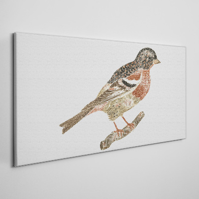 Canvas schilderij Een vogel op een tak