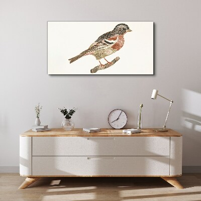 Canvas schilderij Een vogel op een tak