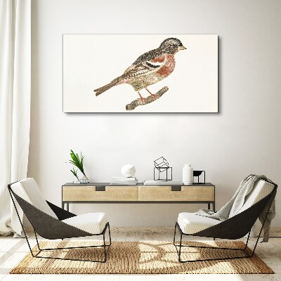 Canvas schilderij Een vogel op een tak